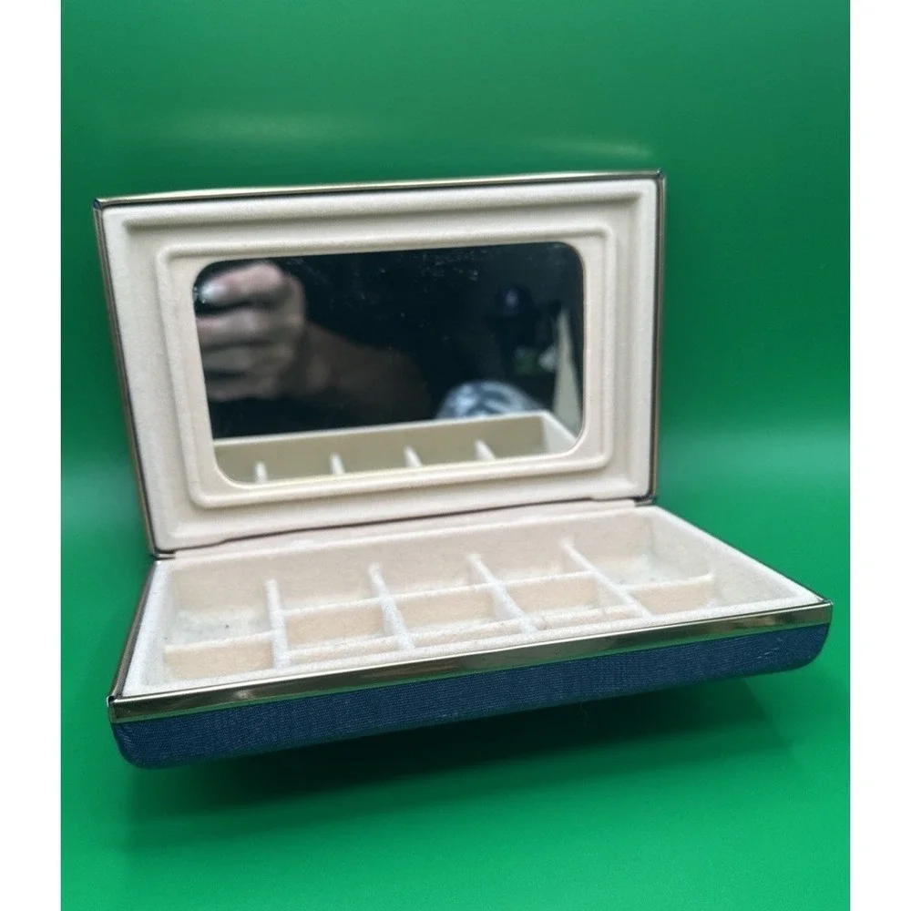 Vintage Blue Satin Jewelry Case  MCM